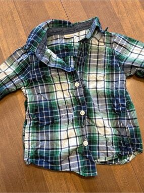 Gymboree Green & Blue Plaid Button-Down Shirt
